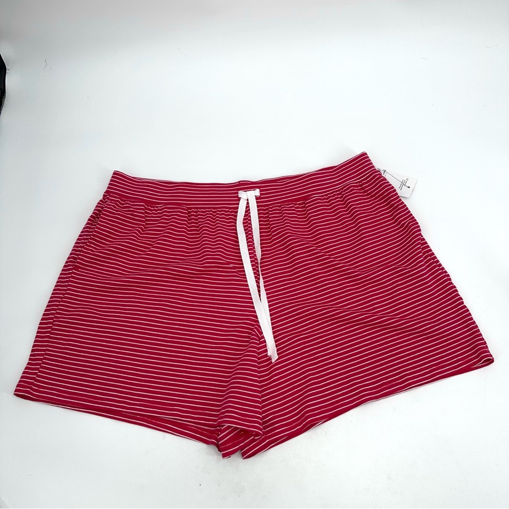 SONOMA Sleepwear Pajama Shorts Women’s XXL Red Striped Pull On Drawstring Unworn